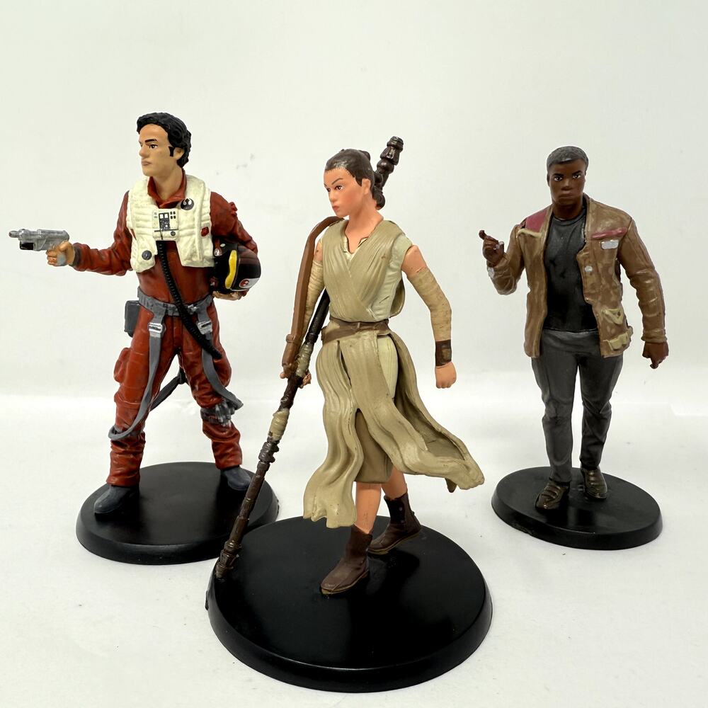 Disney Star Wars The Force Awakens Action Figure Rey, Poe Dameron, Finn Lot of 3